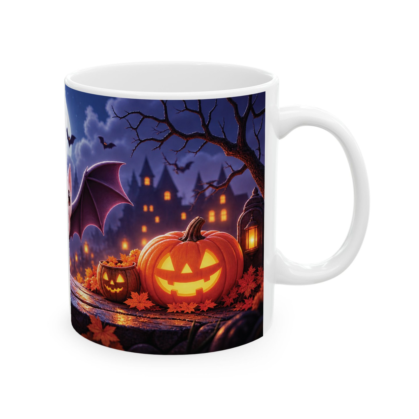 Kubek ze słodkim nietoperzem na Halloween