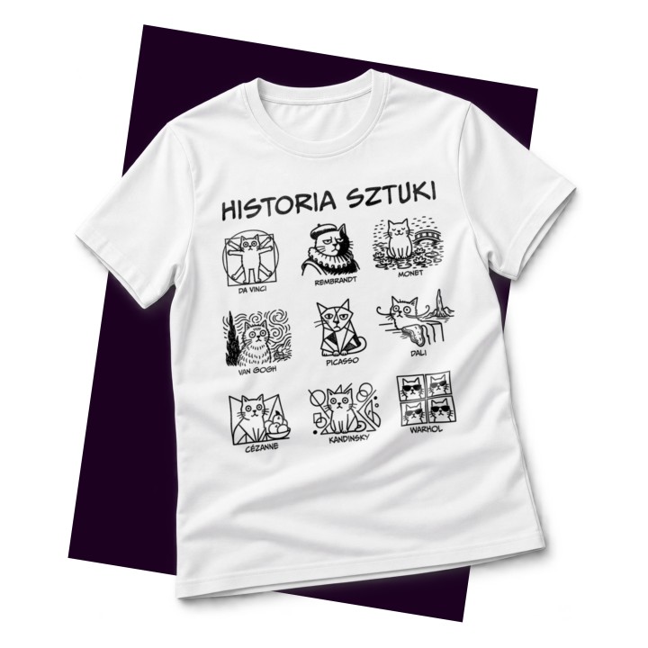 Koszulka Historia Sztuki Koty – Galeria Wybitnych Dachowców