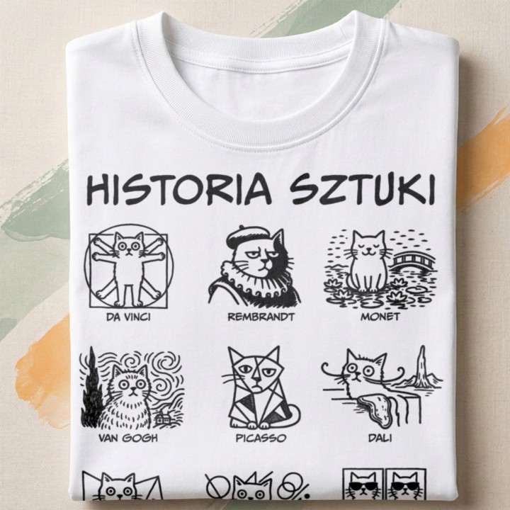 Koszulka Historia Sztuki Koty – Galeria Wybitnych Dachowców
