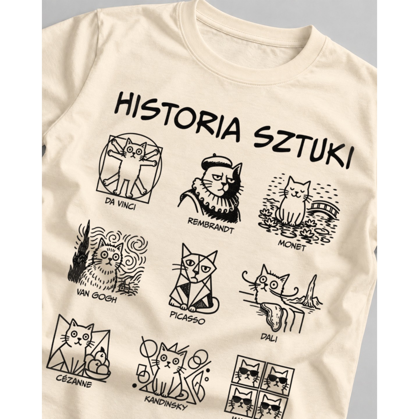 Koszulka Historia Sztuki Koty – Galeria Wybitnych Dachowców