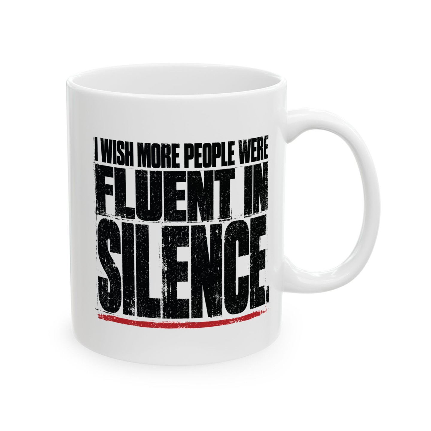 Kubek z napisem I wish more people were fluent in Silence