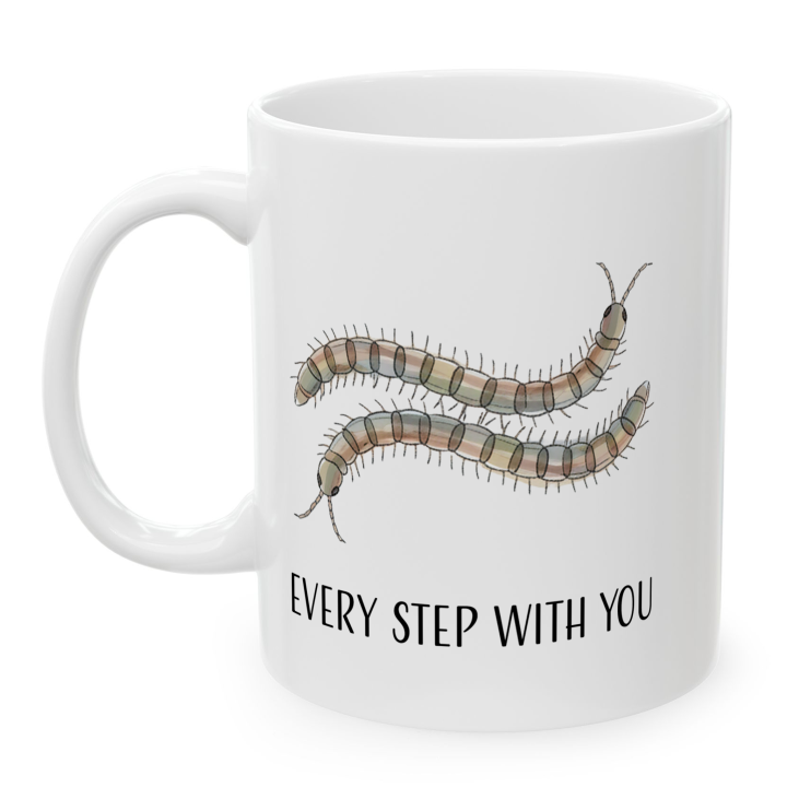 Kubek „EVERY STEP WITH YOU” – stonogi, romantyczny żart