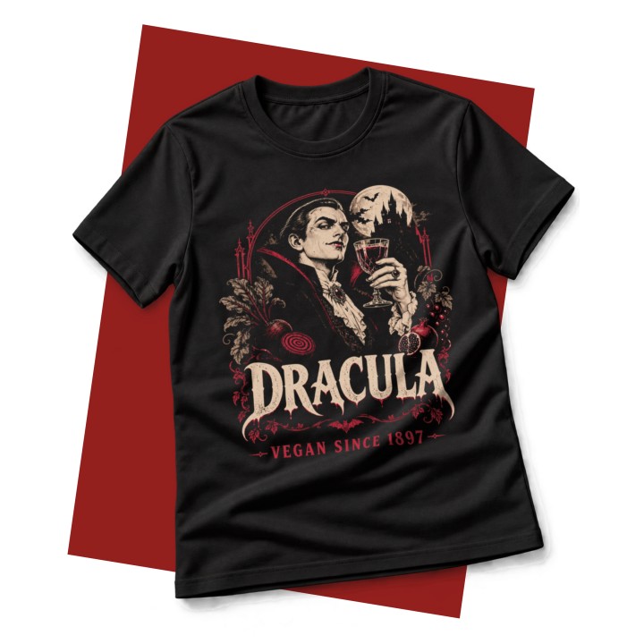 Koszulka z nadrukiem Dracula Vegan Since 1897