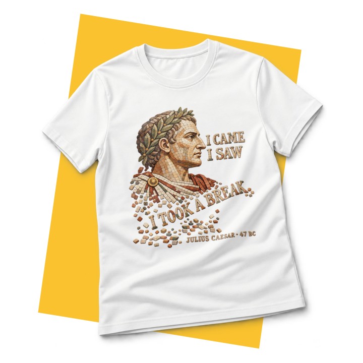 Koszulka z nadrukiem Julius Caesar I came I saw I took a break