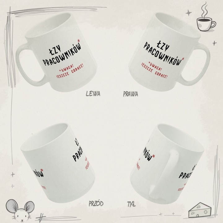 Kubek z nadrukiem „ASAP SRASAP” – śmieszny kubek korporacyjny