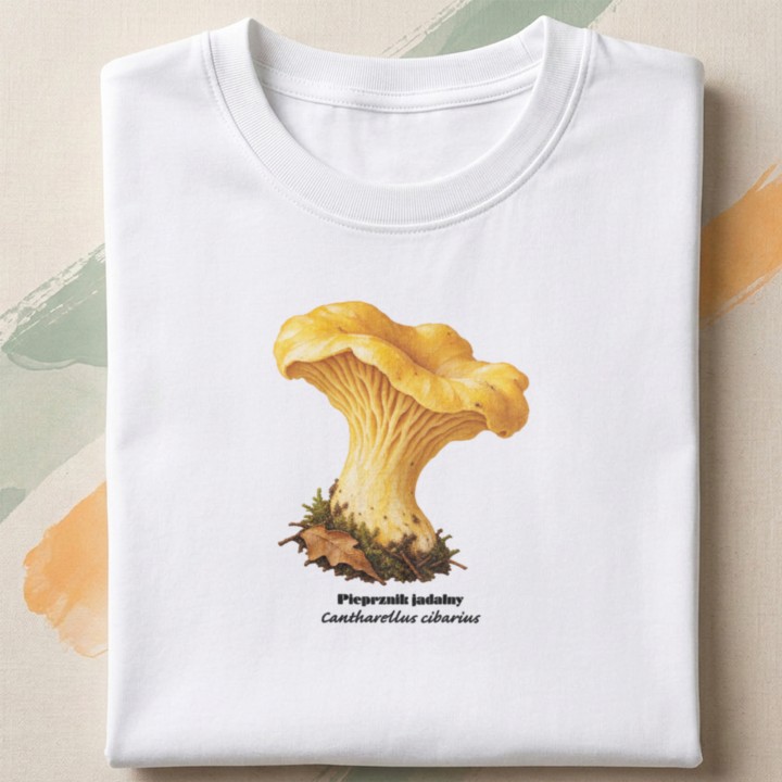 Koszulka z kurką Cantharellus cibarius dla grzybiarza