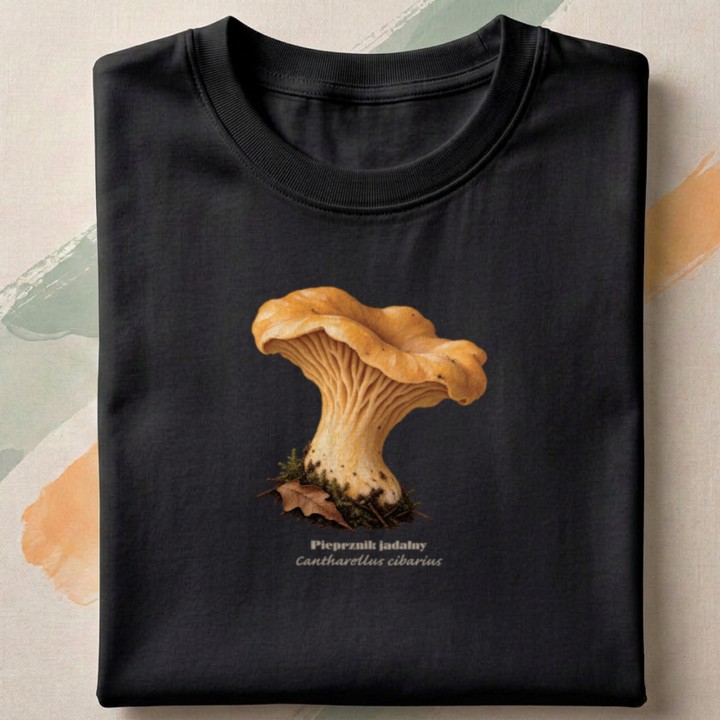 T-shirt z ilustracją grzyba leśnego pieprznika