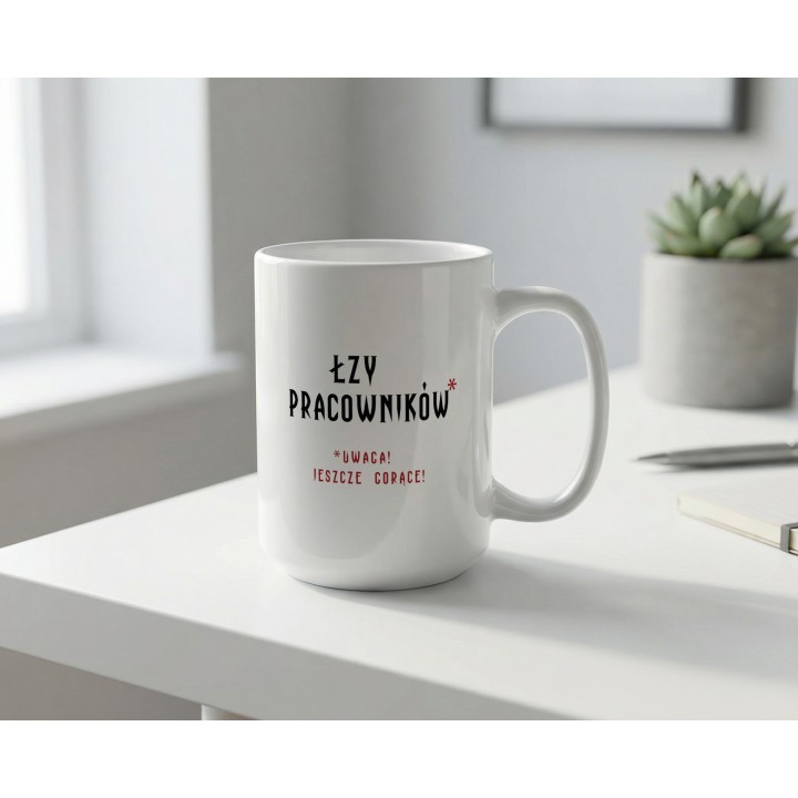 Kubek z nadrukiem „ASAP SRASAP” – śmieszny kubek korporacyjny