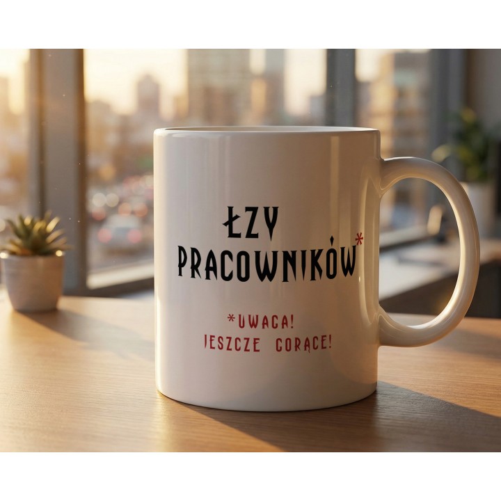 Kubek z nadrukiem „ASAP SRASAP” – śmieszny kubek korporacyjny