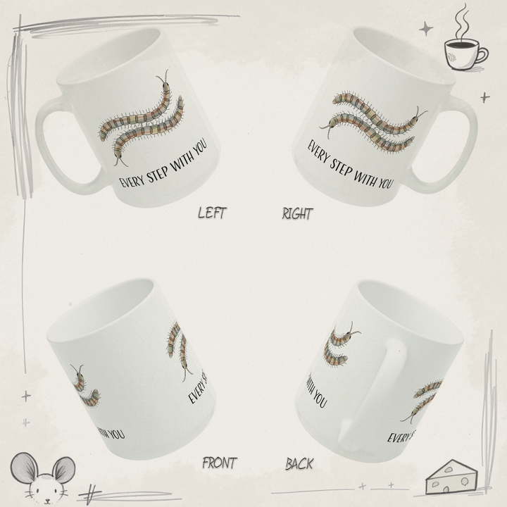 Kubek „EVERY STEP WITH YOU” – stonogi, romantyczny żart
