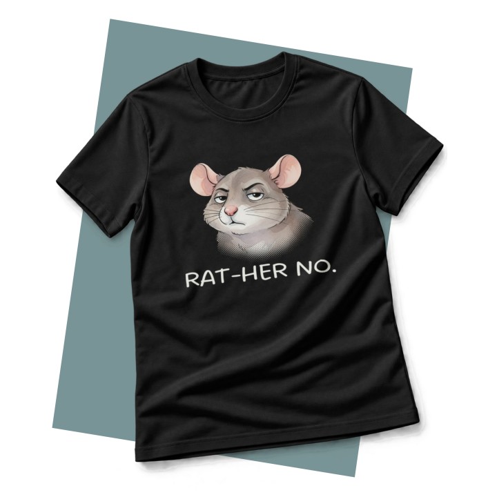 Koszulka męska z nadrukiem szczura RAT-HER NO