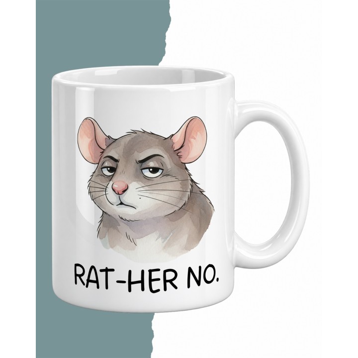 Kubek ze szczurem i napisem Rat-Her No