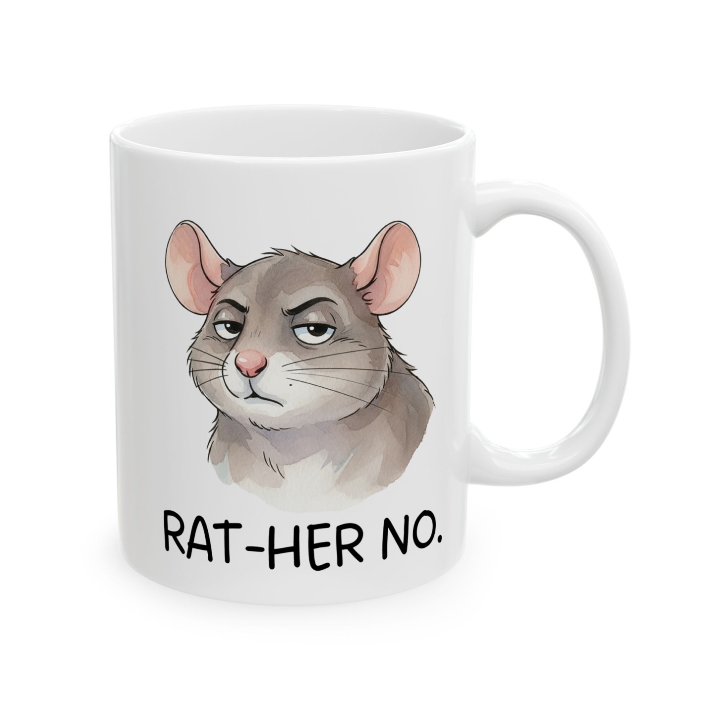 Kubek ze szczurem i napisem Rat-Her No