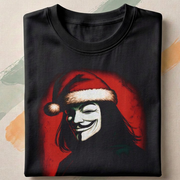 Koszulka świąteczna z maską Guy Fawkes