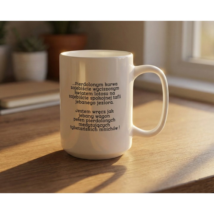 Kubek „Jestem oazą spokoju” – żaba zen, humor biurowy, dystans