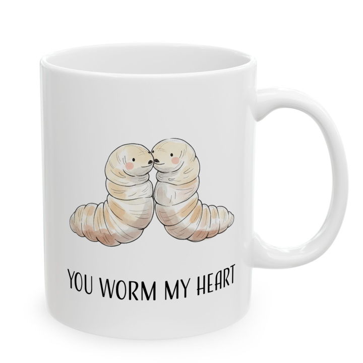 Kubek „YOU WORM MY HEART” – miłosna gra słów