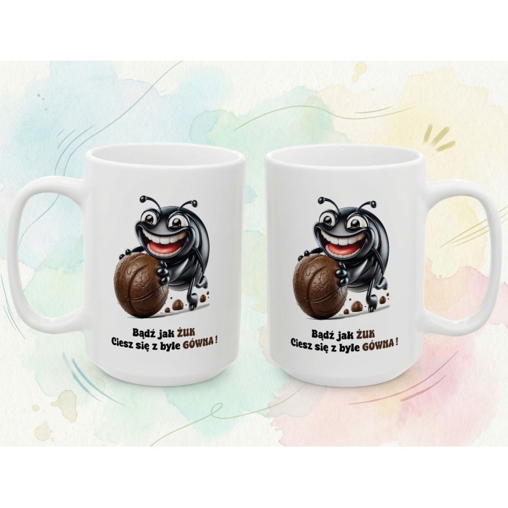Kubek „Bądź jak żuk” – radość z małych rzeczy, humor i dystans