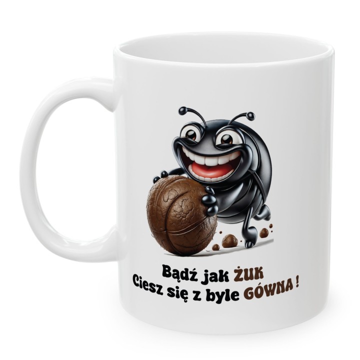 Kubek „Bądź jak żuk” – radość z małych rzeczy, humor i dystans