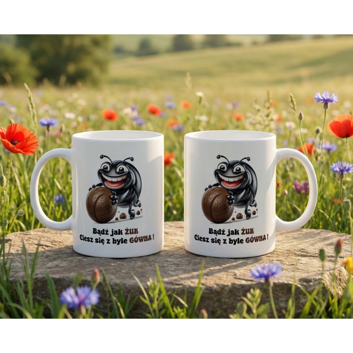 Kubek „Bądź jak żuk” – radość z małych rzeczy, humor i dystans
