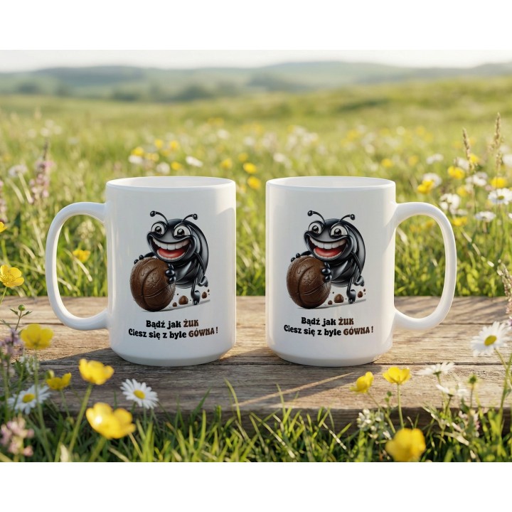 Kubek „Bądź jak żuk” – radość z małych rzeczy, humor i dystans