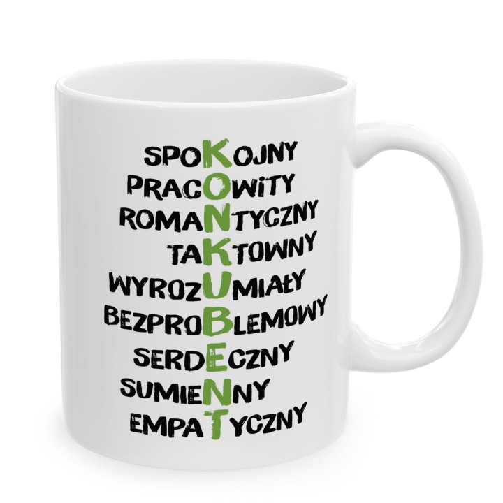 Kubek z nadrukiem KONKUBENT - śmieszny prezent dla chłopaka w nieformalnym związku