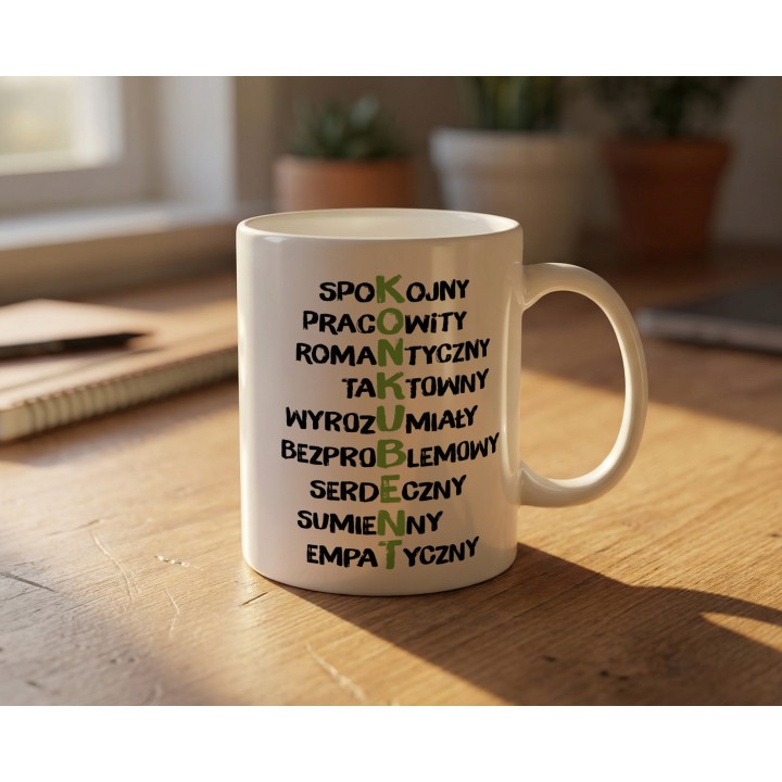 Kubek z nadrukiem KONKUBENT - śmieszny prezent dla chłopaka w nieformalnym związku