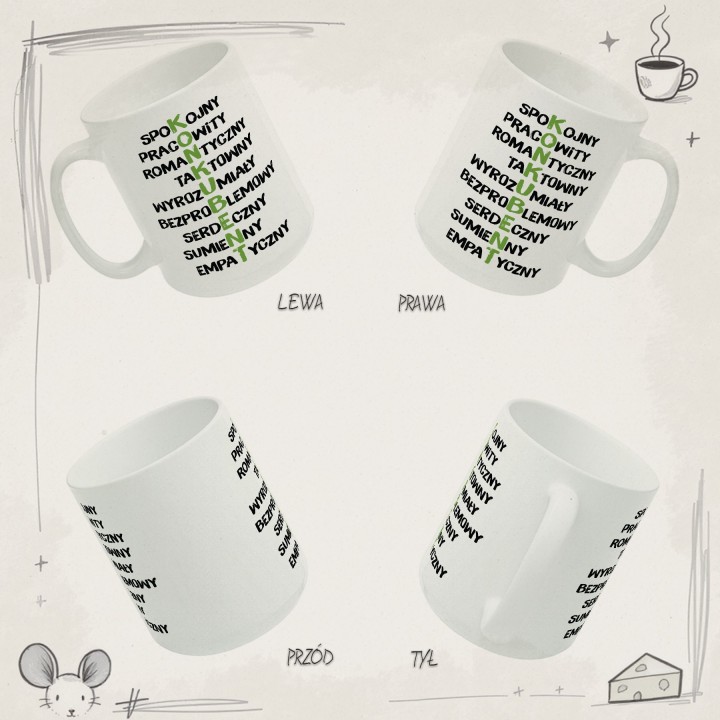 Kubek z nadrukiem KONKUBENT - śmieszny prezent dla chłopaka w nieformalnym związku