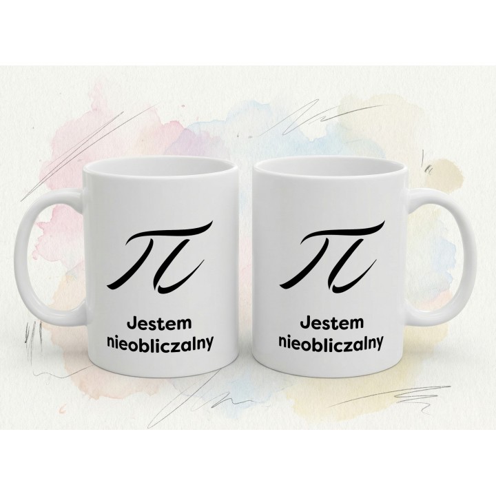 Kubek π Jestem nieobliczalny – prezent dla matematyka z poczuciem humoru | Żart matematyczny
