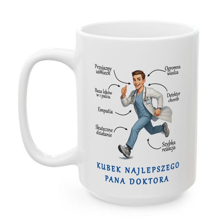 Kubek Najlepszego Pana Doktora – prezent podziękowanie dla lekarza od pacjenta | Superbohater medycyny