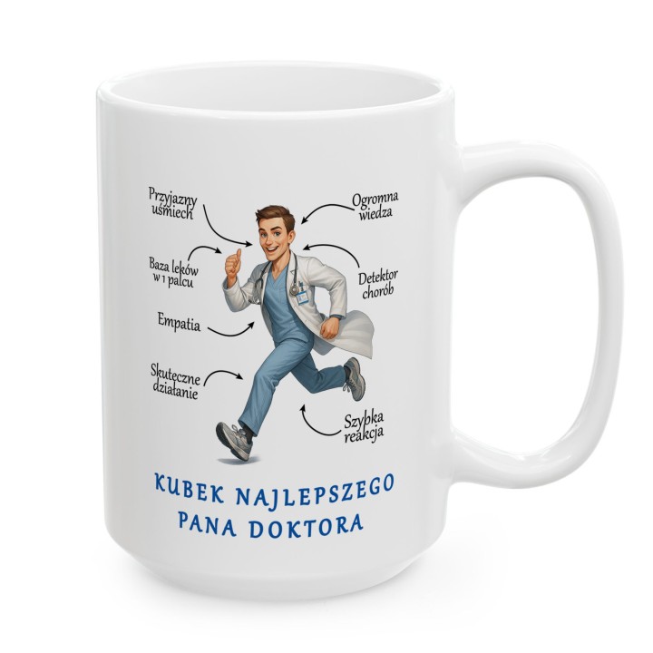 Kubek Najlepszego Pana Doktora – prezent podziękowanie dla lekarza od pacjenta | Superbohater medycyny