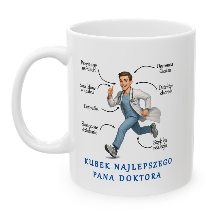 Kubek Najlepszego Pana Doktora – prezent podziękowanie dla lekarza od pacjenta | Superbohater medycyny
