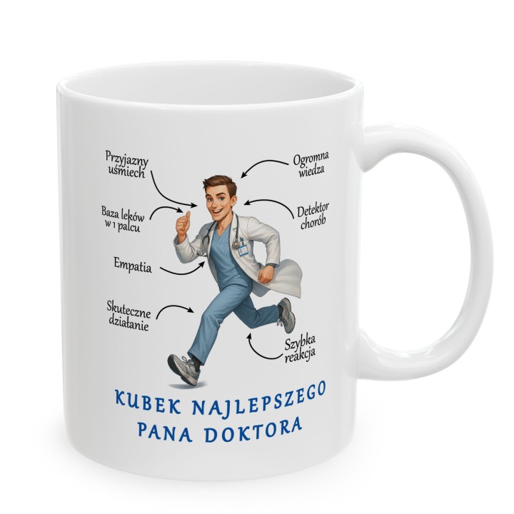 Kubek Najlepszego Pana Doktora – prezent podziękowanie dla lekarza od pacjenta | Superbohater medycyny