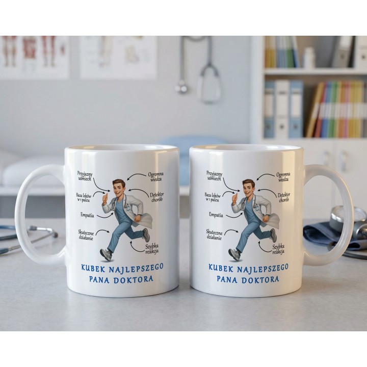 Kubek Najlepszego Pana Doktora – prezent podziękowanie dla lekarza od pacjenta | Superbohater medycyny