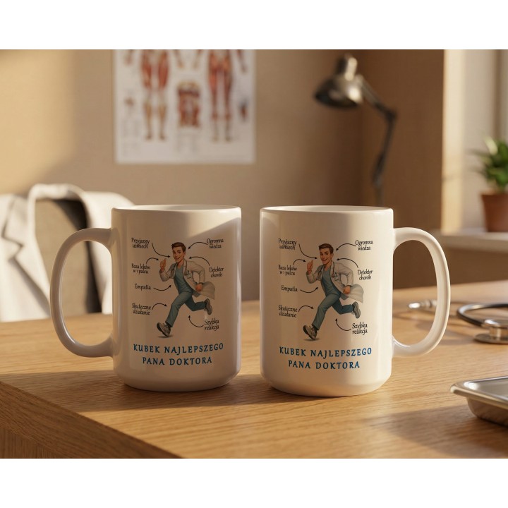 Kubek Najlepszego Pana Doktora – prezent podziękowanie dla lekarza od pacjenta | Superbohater medycyny