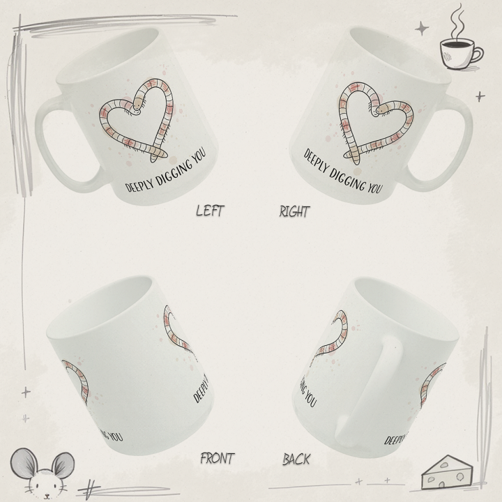 Kubek „DEEPLY DIGGING YOU” – robak serce, miłość