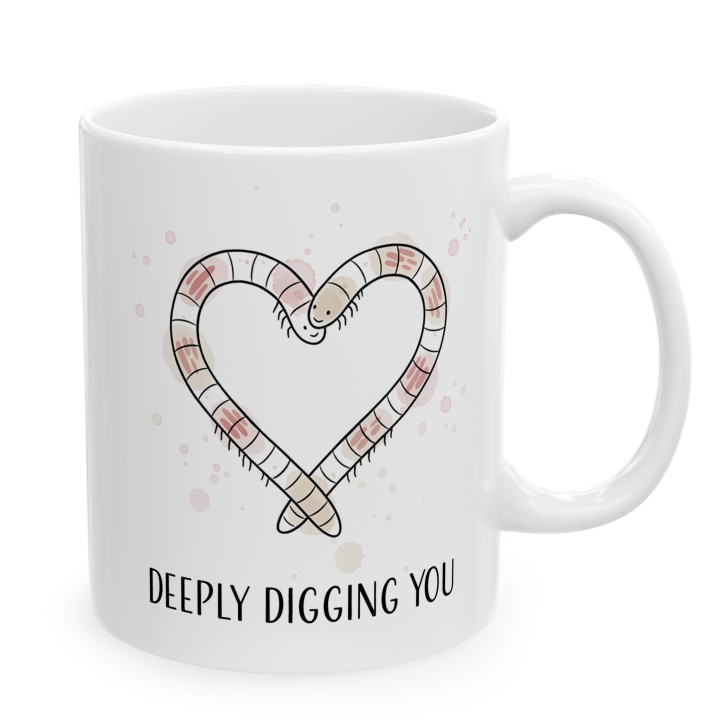 Kubek „DEEPLY DIGGING YOU” – robak serce, miłość