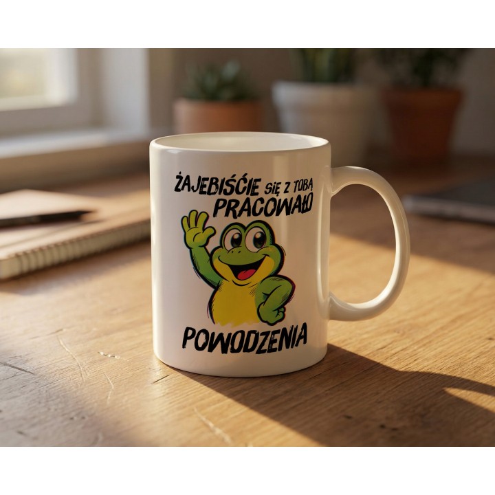 Kubek Prezent na Pożegnanie z Pracy – Żajebiście się z Tobą pracowało – Żaba