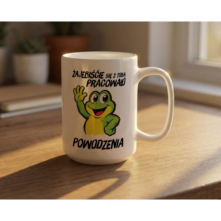 Kubek Prezent na Pożegnanie z Pracy – Żajebiście się z Tobą pracowało – Żaba