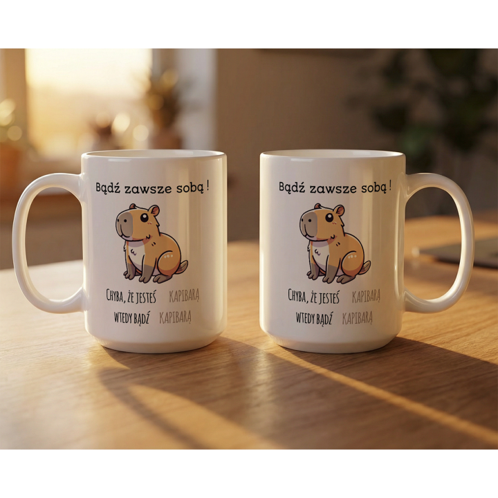 Kubek kapibara „Bądź zawsze sobą” – śmieszny