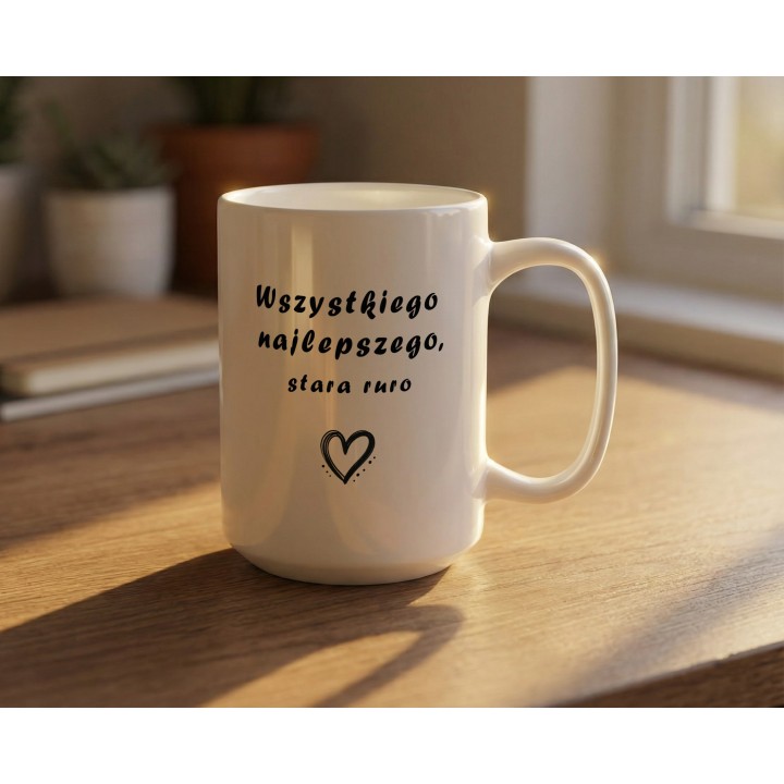 Kubek Wszystkiego najlepszego stara ruro – Prezent dla przyjaciółki