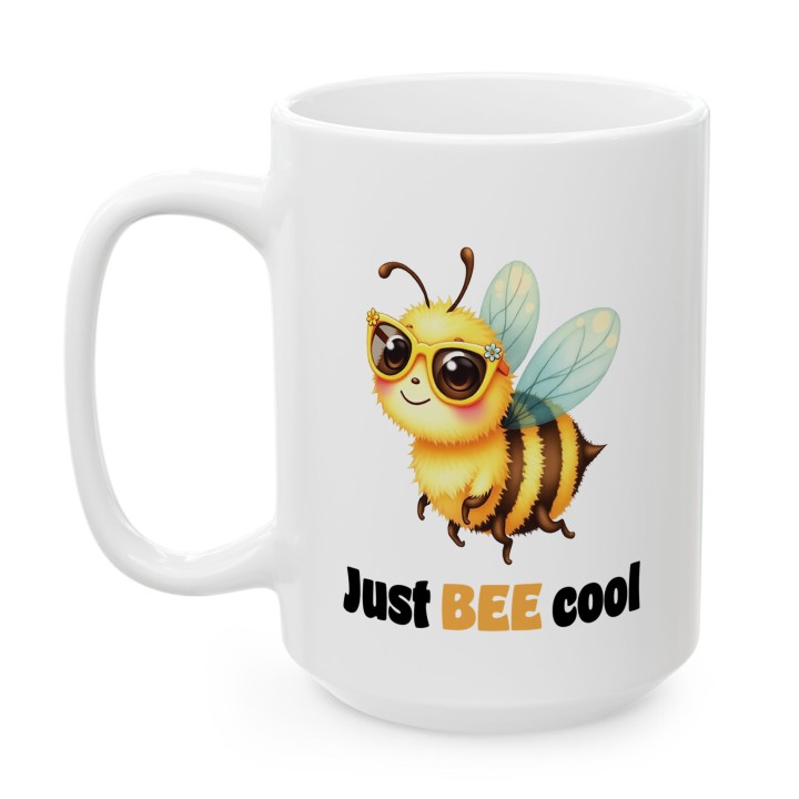 Kubek Just BEE cool – pszczółka, chill i śmieszny vibe na prezent