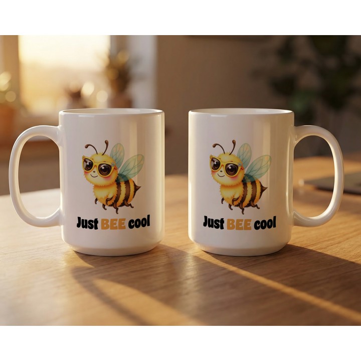 Kubek Just BEE cool – pszczółka, chill i śmieszny vibe na prezent