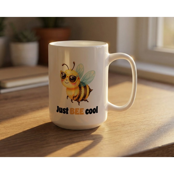 Kubek Just BEE cool – pszczółka, chill i śmieszny vibe na prezent