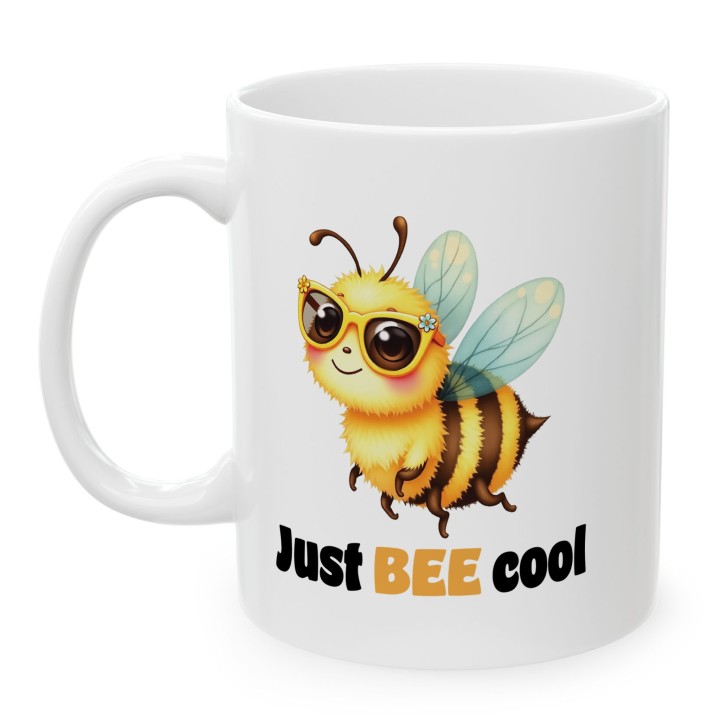 Kubek Just BEE cool – pszczółka, chill i śmieszny vibe na prezent