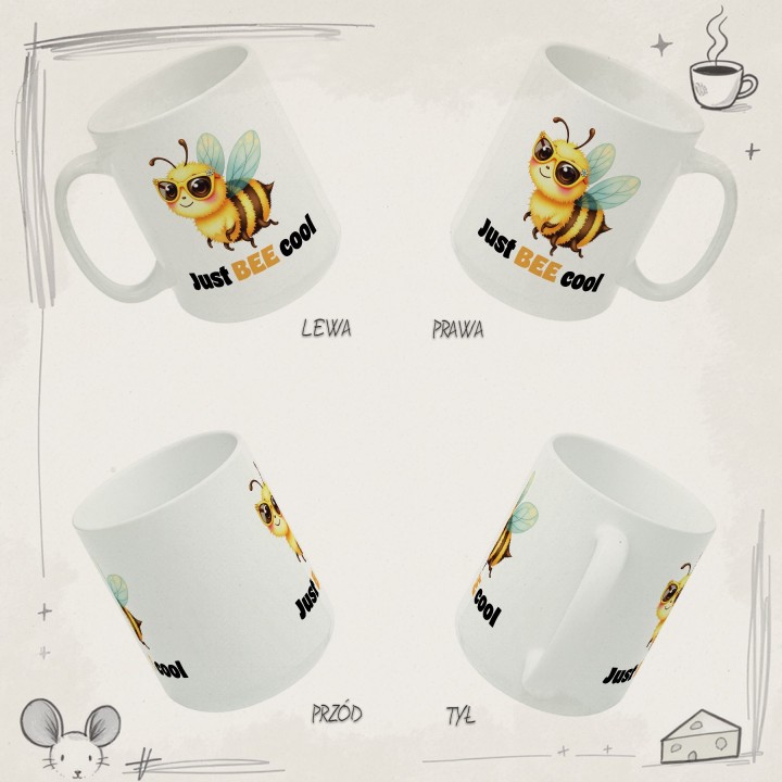 Kubek Just BEE cool – pszczółka, chill i śmieszny vibe na prezent