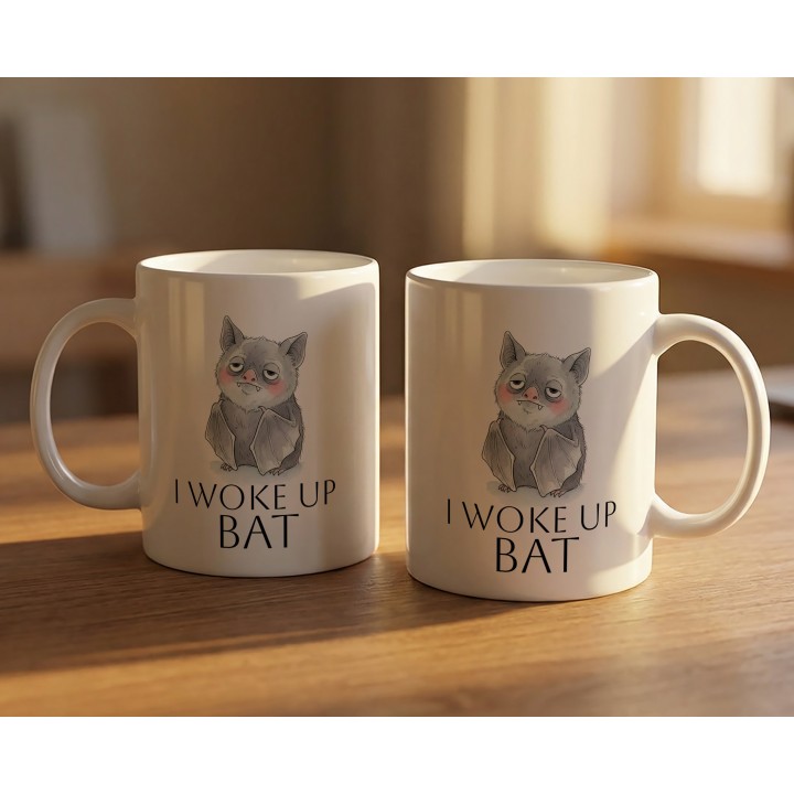 Kubek I woke up BAT – Śmieszny prezent dla niewyspanych | Nietoperz