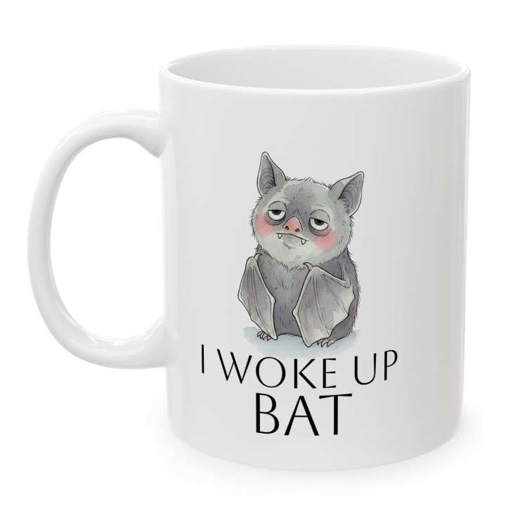 Kubek I woke up BAT – Śmieszny prezent dla niewyspanych | Nietoperz