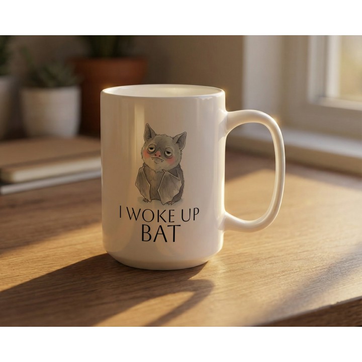 Kubek I woke up BAT – Śmieszny prezent dla niewyspanych | Nietoperz