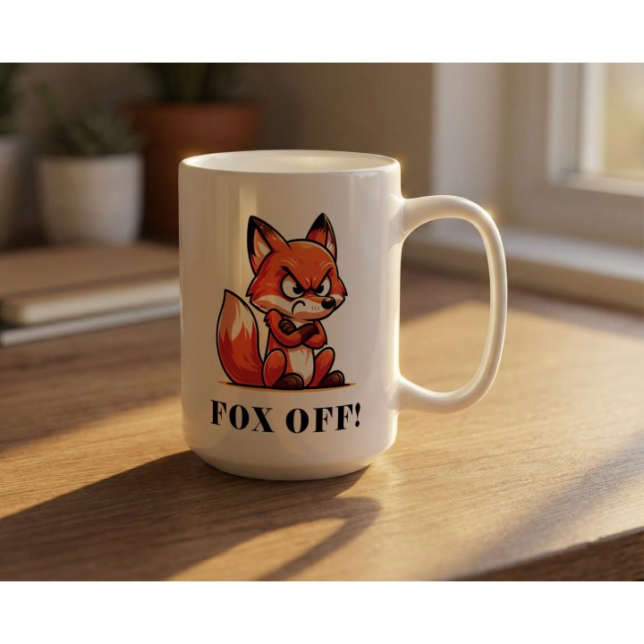 Kubek FOX OFF – dla introwertyków i osób potrzebujących przestrzeni | Wściekły lis z humorem