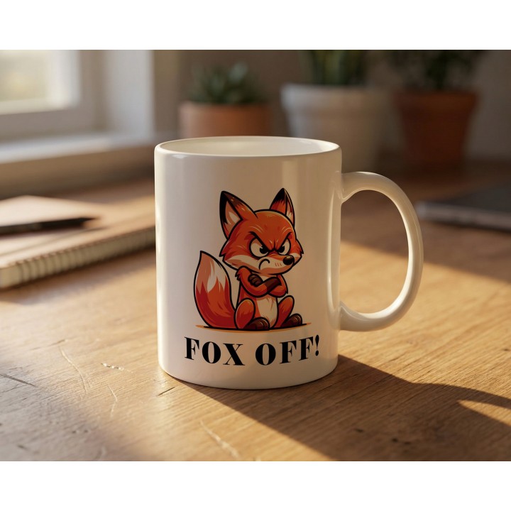 Kubek FOX OFF – dla introwertyków i osób potrzebujących przestrzeni | Wściekły lis z humorem